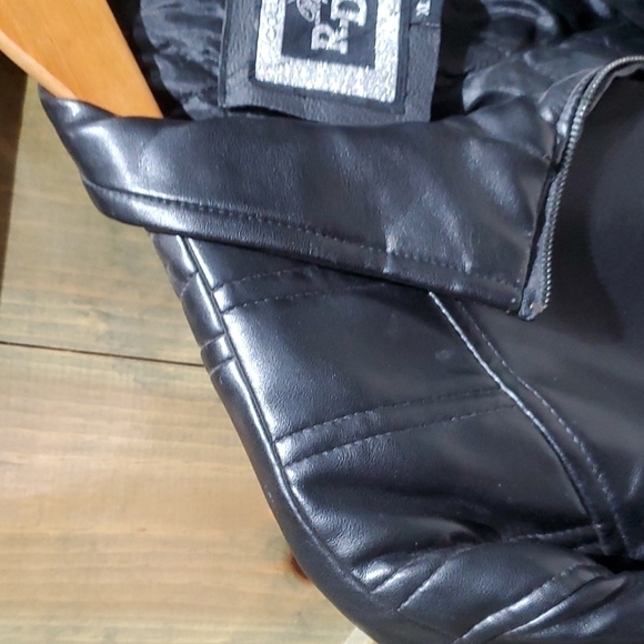 MENS COLLEZIONE MILANO REPORTER RDG BLACK LEATHER COAT SIZE XL CITY BOY WINTER - Picture 2 of 16